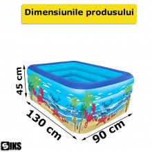 Piscina Gonflabila SIKS Pentru Copii, Exterior / Gradina, Cu Baza Podea Moale Gonflabila, Dimensiuni 130 x 90 x 45 cm, 3 Inel... Piscina Gonflabila SIKS Pentru Copii, Exterior / Gradina, Cu Baza Podea Moale Gonflabila, Dimensiuni 130 x 90 x 45 cm, 3 Inel...