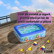 Piscină Gonflabilă pentru Copii EDAR, Multicoloră, cu Bază Moale și Două Inele Gonflabile, Dimensiuni 115 x 82 x 33 cm, Vinil... Piscină Gonflabilă pentru Copii EDAR, Multicoloră, cu Bază Moale și Două Inele Gonflabile, Dimensiuni 115 x 82 x 33 cm, Vinil...