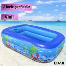 Piscină Gonflabilă pentru Copii EDAR, Multicoloră, cu Bază Moale și Două Inele Gonflabile, Dimensiuni 115 x 82 x 33 cm, Vinil... Piscină Gonflabilă pentru Copii EDAR, Multicoloră, cu Bază Moale și Două Inele Gonflabile, Dimensiuni 115 x 82 x 33 cm, Vinil...