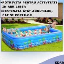 Piscina Gonflabila Dreptunghiulara EDAR, 290 x 172 x 54 cm, Model JR6007, Pentru Exterior, Copii, Adulti, 3 Inele Gonflabile,... Piscina Gonflabila Dreptunghiulara EDAR, 290 x 172 x 54 cm, Model JR6007, Pentru Exterior, Copii, Adulti, 3 Inele Gonflabile,...