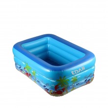Piscina Gonflabila pentru Copii EDAR, Multicolora, cu Baza Moale si Doua Inele Gonflabile, Dimensiuni 150 x 102 x 50 cm, Vini...