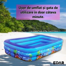 Piscina Gonflabila pentru Copii EDAR, Multicolora, cu Baza Moale si Doua Inele Gonflabile, Dimensiuni 150 x 102 x 50 cm, Vini... Piscina Gonflabila pentru Copii EDAR, Multicolora, cu Baza Moale si Doua Inele Gonflabile, Dimensiuni 150 x 102 x 50 cm, Vini...