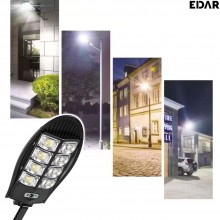 Lampa Solara EDAR De Exterior, Panou Solar Incorporat, 240 LED, Lumina Neutra, Control Din Telecomanda, Senzori de Amurg, Mis...
