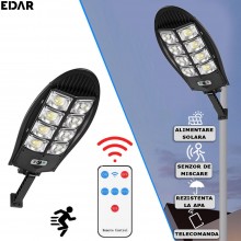 Lampa Solara EDAR De Exterior, Panou Solar Incorporat, 240 LED, Lumina Neutra, Control Din Telecomanda, Senzori de Amurg, Mis... Lampa Solara EDAR De Exterior, Panou Solar Incorporat, 240 LED, Lumina Neutra, Control Din Telecomanda, Senzori de Amurg, Mis...