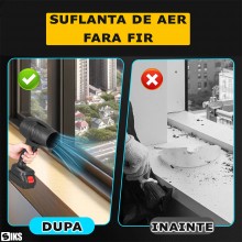 Suflanta Aer Fara Fir SIKS, Portabila, Baterie 48Vf, 3000mAh, Acumulator Inclus, Pentru Indepartare Praf, Uscare Picaturi Apa...