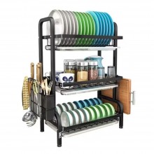 Scurgator Pentru Vase SIKS, Suport Multifunctional Pentru Uscarea Vaselor, Organizator De Depozitare Cu Trei Straturi Supraet...