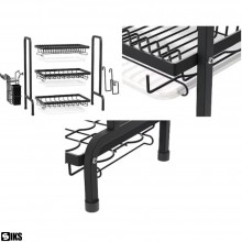Scurgator Pentru Vase SIKS, Suport Multifunctional Pentru Uscarea Vaselor, Organizator De Depozitare Cu Trei Straturi Supraet...