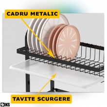 Scurgator Pentru Vase SIKS, Suport Multifunctional Pentru Uscarea Vaselor, Organizator De Depozitare Cu Trei Straturi Supraet... Scurgator Pentru Vase SIKS, Suport Multifunctional Pentru Uscarea Vaselor, Organizator De Depozitare Cu Trei Straturi Supraet...