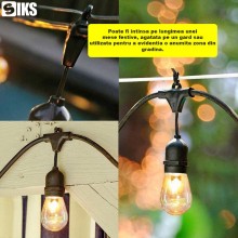 Ghirlanda Luminoasa Decorativa SIKS Cu Becuri De Interior/Exterior/Gradina, cu Alimentare la Priza, Pendule LED, 5 Metri, Lum... Ghirlanda Luminoasa Decorativa SIKS Cu Becuri De Interior/Exterior/Gradina, cu Alimentare la Priza, Pendule LED, 5 Metri, Lum...