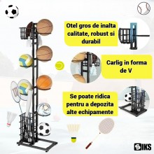 Suport De Depozitare SIKS Pentru Mingii De Sport Si Articole Sportive, Organizator Vertical Sportiv Multistrat din Fier, Pent... Suport De Depozitare SIKS Pentru Mingii De Sport Si Articole Sportive, Organizator Vertical Sportiv Multistrat din Fier, Pent...