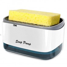 Dozator/ Dispenser 2 in 1 SIKS Pentru Sapun, Detergent Lichid, Cu Suport Pentru Burete, Potrivit Pentru Bucatarie, Baie, Capa...