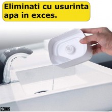 Dozator/ Dispenser 2 in 1 SIKS Pentru Sapun, Detergent Lichid, Cu Suport Pentru Burete, Potrivit Pentru Bucatarie, Baie, Capa...