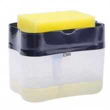 Dozator/Dispenser 2 in 1 Pentru Sapun SIKS, Detergent lichid, Cu Suport Pentru Burete, Potrivit Pentru Bucatarie, Baie, Capac...