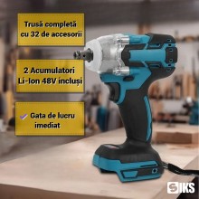 Trusa Masina De Insurubat SIKS Cu Impact 2 in 1 Cu Acumulator, Patrat Si Bit, Trusa Completa Cu 32 De Accesorii, Iluminare Le... Trusa Masina De Insurubat SIKS Cu Impact 2 in 1 Cu Acumulator, Patrat Si Bit, Trusa Completa Cu 32 De Accesorii, Iluminare Le...
