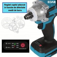 Mașină De Inșurubat Cu Impact EDAR 2 în 1, Cu Bit și Patrat, 2 Acumulatori De 48V, 32 Accesorii, Iluminare LED, Crichet, Vali...