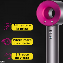 Uscator De Par Profesional SIKS, Functie De Ionizare, Anti Frizz, Cu Functii Avansate de Styling, 3 Trepte De Viteza, 4 Setar...