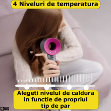 Uscator De Par Profesional SIKS, Functie De Ionizare, Anti Frizz, Cu Functii Avansate de Styling, 3 Trepte De Viteza, 4 Setar...
