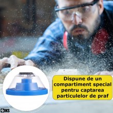 Set Adaptor Colector De Praf SIKS Pentru Burghiu, Pentru Masini De Gaurit, Reglabil, 4-10mm, ABS, Anti-Alunecare, Albastru