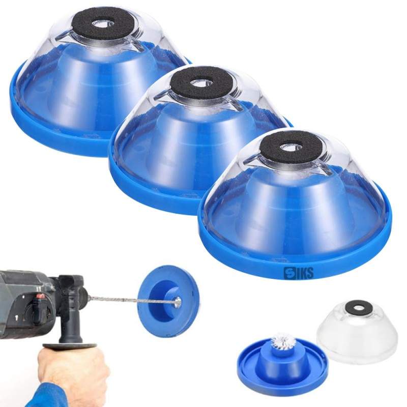 Set Adaptor Colector De Praf SIKS Pentru Burghiu, Pentru Masini De Gaurit, Reglabil, 4-10mm, ABS, Anti-Alunecare, Albastru