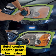 Kit Polish Faruri Auto Profesional SIKS Pentru Reparare Si Restaurare Cu Adaptor De Bormasina Inclus, Format Din Pasta Polish... Kit Polish Faruri Auto Profesional SIKS Pentru Reparare Si Restaurare Cu Adaptor De Bormasina Inclus, Format Din Pasta Polish...