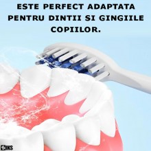 Periuta De Dinti Electrica SIKS Pentru Copii, 1 Treapta De Intensitate, Peri Moi, Rezistenta La Apa, Model Unicorn, Cu Bateri...
