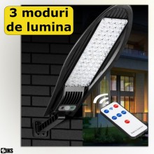 Lampa Solara SIKS De Exterior Stradala Sau Gradina Cu Panou Solar Incorporat, Led Puternic, Lumina Neutra, Control Din Teleco... Lampa Solara SIKS De Exterior Stradala Sau Gradina Cu Panou Solar Incorporat, Led Puternic, Lumina Neutra, Control Din Teleco...