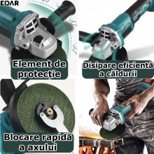 Polizor Unghiular Profesional EDAR, 48V, 8500 RPM, Cu 2 Acumulatori De 5000mAh, Indicator Nivel Baterie, Flex Portabil Cu Sta... Polizor Unghiular Profesional EDAR, 48V, 8500 RPM, Cu 2 Acumulatori De 5000mAh, Indicator Nivel Baterie, Flex Portabil Cu Sta...
