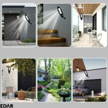 Lampa EDAR Solara De Exterior, Model W779A, Alimentare Prin Panou Solar, 325 LED, Lumina Neutra, Control Din Telecomanda, Sen...