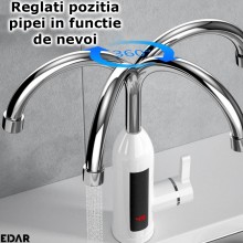 Robinet Electric Cu Incalzire Instant EDAR, Model RY042, Pentru Bucatarie/Baie, Alimentare Prin Priza, Montare Pe Chiuveta, A...