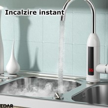 Robinet Electric Cu Incalzire Instant EDAR, Model RY042, Pentru Bucatarie/Baie, Alimentare Prin Priza, Montare Pe Chiuveta, A...