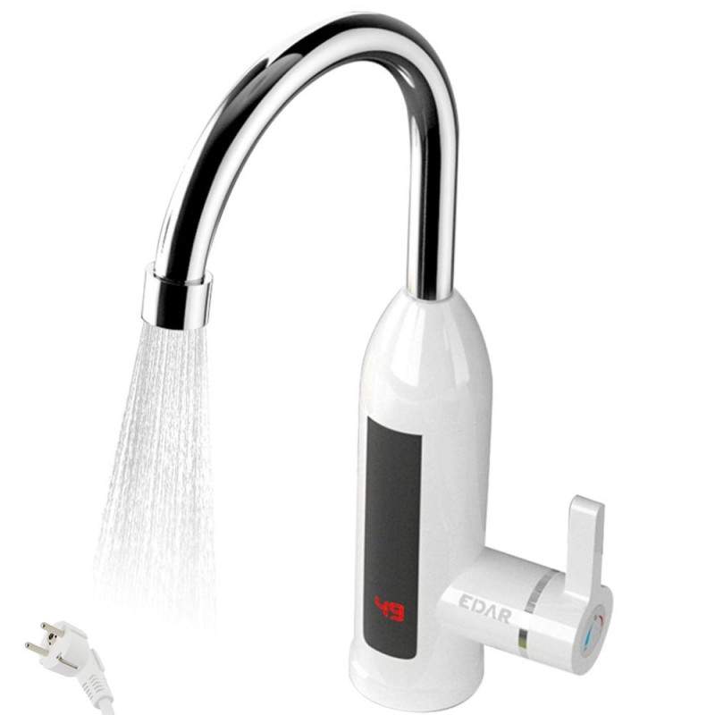 Robinet Electric Cu Incalzire Instant EDAR, Model RY042, Pentru Bucatarie/Baie, Alimentare Prin Priza, Montare Pe Chiuveta, A...