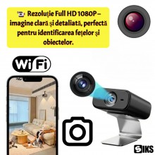 Mini Camera Spion SIKS Tip Dispozitiv Pentru Supraveghere Cu Video, WIFI, 1080P HD, Transmitere Live, Night-Vision, Detectare... Mini Camera Spion SIKS Tip Dispozitiv Pentru Supraveghere Cu Video, WIFI, 1080P HD, Transmitere Live, Night-Vision, Detectare...