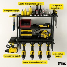 Raft Pentru Depozitare Bormasini SIKS, Scule Si Unelte Pentru Garaj Sau Atelier, Din Metal, Montare Pe Perete, Dimensiuni 63x... Raft Pentru Depozitare Bormasini SIKS, Scule Si Unelte Pentru Garaj Sau Atelier, Din Metal, Montare Pe Perete, Dimensiuni 63x...