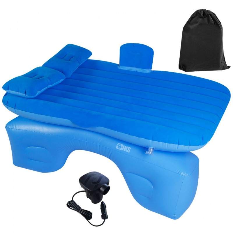Saltea Auto Gonflabila SIKS Pentru Bancheta, 2 Perne Incluse Si Pompa, Albastru Saltea Auto Gonflabila SIKS Pentru Bancheta, 2 Perne Incluse Si Pompa, Albastru