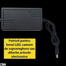 Sursa de Alimentare SIKS pentru Banda LED, Camere De Supraveghere Si Diverse Produse Electronice, Alimentator Priza AC 100-24...
