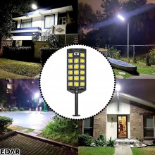 Lampa Solara EDAR Pentru Exterior, Iluminat Stradal Sau Gradina, Model W7100B-6, 544 Led COB, Lumina Neutra, Senzori De Misca...