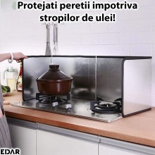 Placa De Protectie Pentru Aragaz Pliabila EDAR, Anti-Stropi Ulei, Rezistenta La Uzura, Usor De Curatat Si Depozitat, Lungime ...