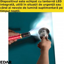 Dispozitiv Electrosoc EDAR, Pentru Autoaparare, De Buzunar, Tip Ruj, Anti Animale, Lanterna Inclusa, 5000K Volti, Reincarcabi...