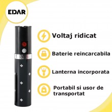 Dispozitiv Electrosoc EDAR, Pentru Autoaparare, De Buzunar, Tip Ruj, Anti Animale, Lanterna Inclusa, 5000K Volti, Reincarcabi... Dispozitiv Electrosoc EDAR, Pentru Autoaparare, De Buzunar, Tip Ruj, Anti Animale, Lanterna Inclusa, 5000K Volti, Reincarcabi...