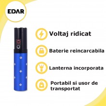 Dispozitiv Electrosoc EDAR, Pentru Autoaparare, De Buzunar, Tip Ruj, Anti Animale, Lanterna Inclusa, 5000K Volti, Reincarcabi... Dispozitiv Electrosoc EDAR, Pentru Autoaparare, De Buzunar, Tip Ruj, Anti Animale, Lanterna Inclusa, 5000K Volti, Reincarcabi...