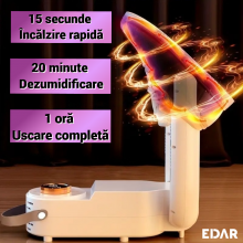 Uscator Electric Pentru Incaltaminte EDAR Cu Termostat intelligent, Functie Sterilizator Pentru Indepartarea Bacteriilor Si M...
