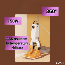 Uscator Electric Pentru Incaltaminte EDAR Cu Termostat intelligent, Functie Sterilizator Pentru Indepartarea Bacteriilor Si M...