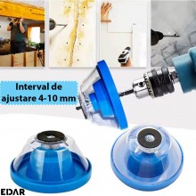 Set 3 x Colector De Praf EDAR Pentru Masini De Gaurit/Bormasina/Burghiu, Ø 4-10 mm, Cap Anti-Alunecare, Culoare Albastru