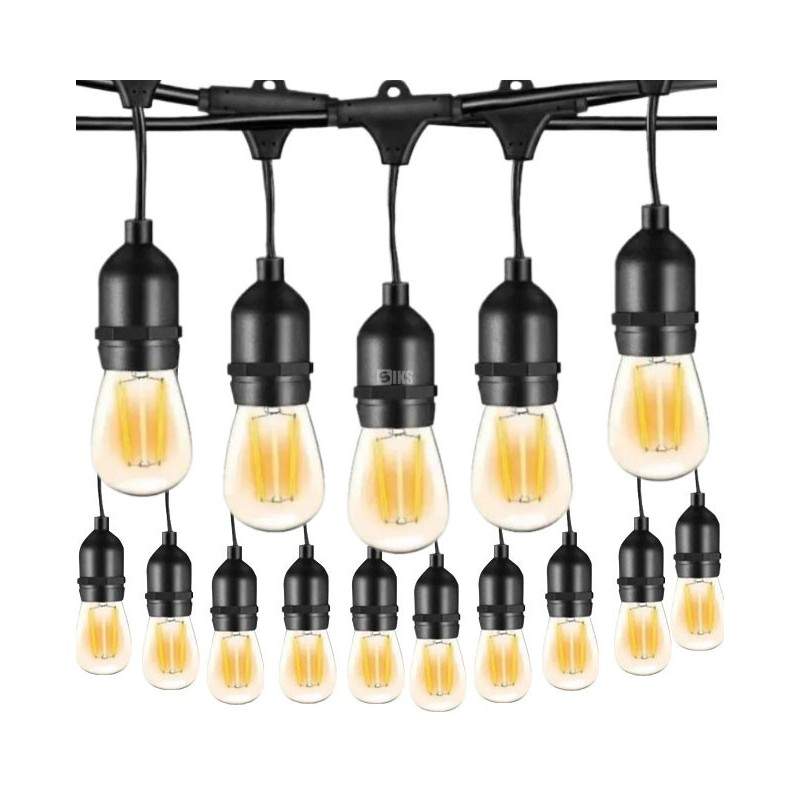 Ghirlanda Luminoasa Decorativa SIKS Cu Becuri De Interior/Exterior/Gradina, cu Alimentare la Priza, Pendule LED, 15 Metri, Lu...