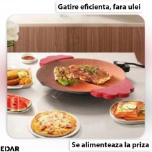 Plita Japoneza Rotunda EDAR Electrica Cu Manere Detasabile Si Alimentare La Priza, Antiaderenta, Gatire Fara Ulei, Metalica, ... Plita Japoneza Rotunda EDAR Electrica Cu Manere Detasabile Si Alimentare La Priza, Antiaderenta, Gatire Fara Ulei, Metalica, ...
