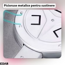Plita Japoneza Rotunda EDAR Electrica Cu Manere Detasabile Si Alimentare La Priza, Antiaderenta, Gatire Fara Ulei, Metalica, ... Plita Japoneza Rotunda EDAR Electrica Cu Manere Detasabile Si Alimentare La Priza, Antiaderenta, Gatire Fara Ulei, Metalica, ...