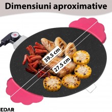 Plita Japoneza Rotunda EDAR Electrica Cu Manere Detasabile Si Alimentare La Priza, Antiaderenta, Gatire Fara Ulei, Metalica, ... Plita Japoneza Rotunda EDAR Electrica Cu Manere Detasabile Si Alimentare La Priza, Antiaderenta, Gatire Fara Ulei, Metalica, ...