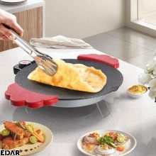Plita Japoneza Rotunda EDAR Electrica Cu Manere Detasabile Si Alimentare La Priza, Antiaderenta, Gatire Fara Ulei, Metalica, ...