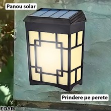 Lampa Solara Decorativa EDAR Cu Incarcare Solara Si Montare Pe Perete, Gard, Pentru Exterior/Casa/Gradina, Rezistenta La Apa ... Lampa Solara Decorativa EDAR Cu Incarcare Solara Si Montare Pe Perete, Gard, Pentru Exterior/Casa/Gradina, Rezistenta La Apa ...