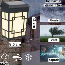 Lampa Solara Decorativa EDAR Cu Incarcare Solara Si Montare Pe Perete, Gard, Pentru Exterior/Casa/Gradina, Rezistenta La Apa ... Lampa Solara Decorativa EDAR Cu Incarcare Solara Si Montare Pe Perete, Gard, Pentru Exterior/Casa/Gradina, Rezistenta La Apa ...